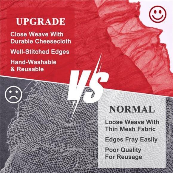 3PCS Fall Table Runner Cheesecloth 10FT Red Boho Gauze Fabric Rustic - Picture 4 of 7